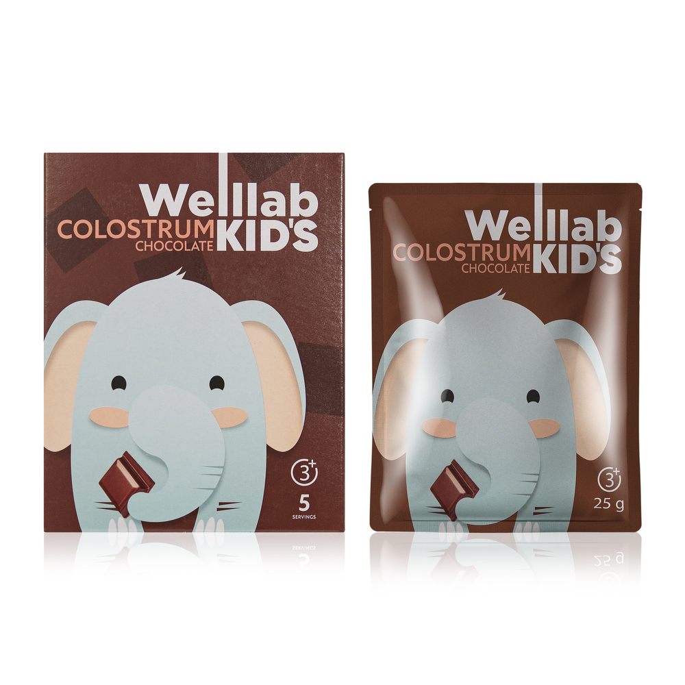#00336 Детский напиток WELLLAB KIDS COLOSTRUM со вкусом «Шоколад», 5 саше