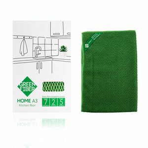 #06050                 HOME A3 Файбер полотенце для кухни зеленое
