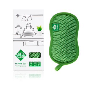 #06060                   HOME S15 Губка для мытья посуды зеленая